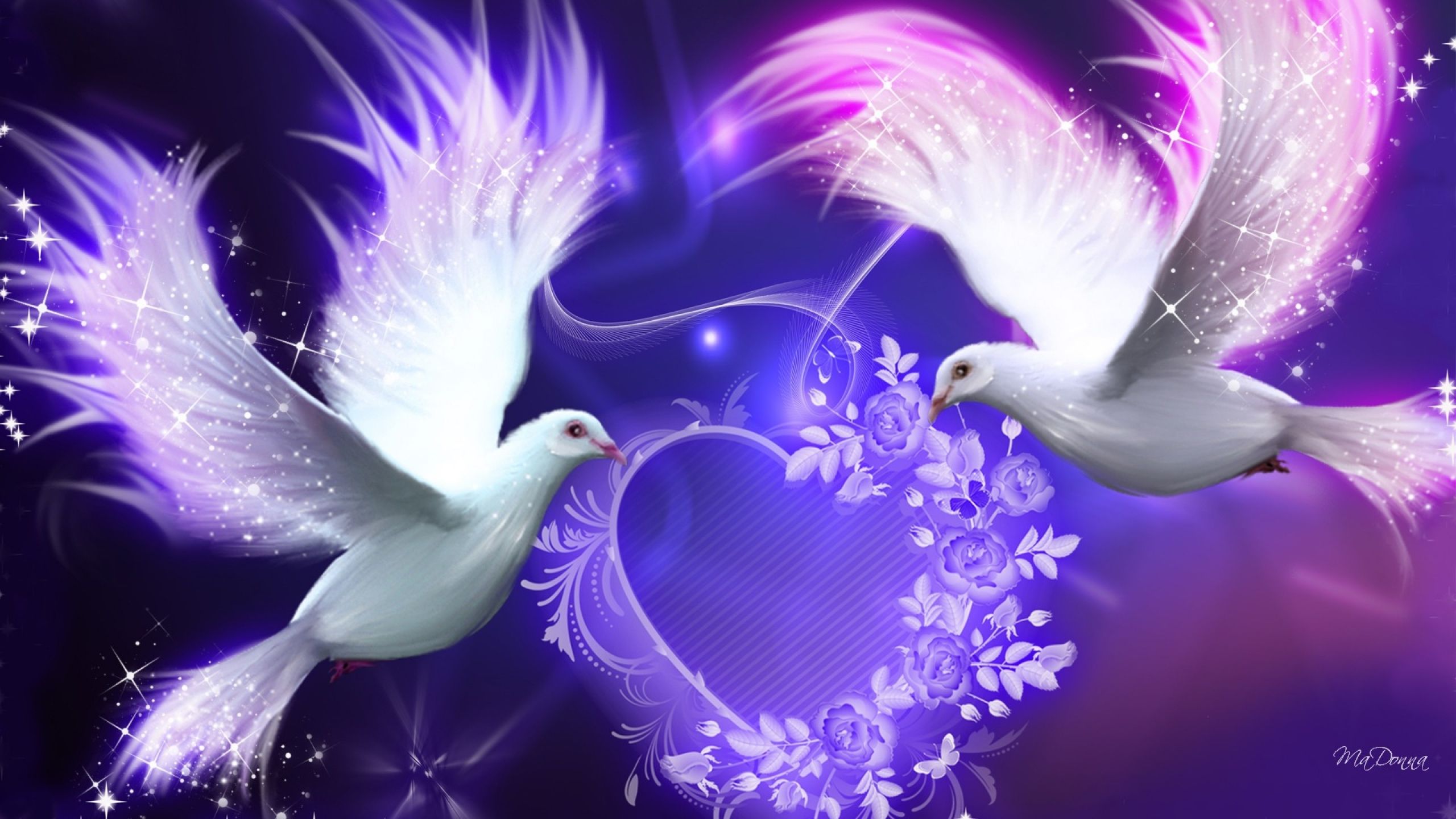 Purple Doves Wallpaper Cross Paintings Diamond Painting Love