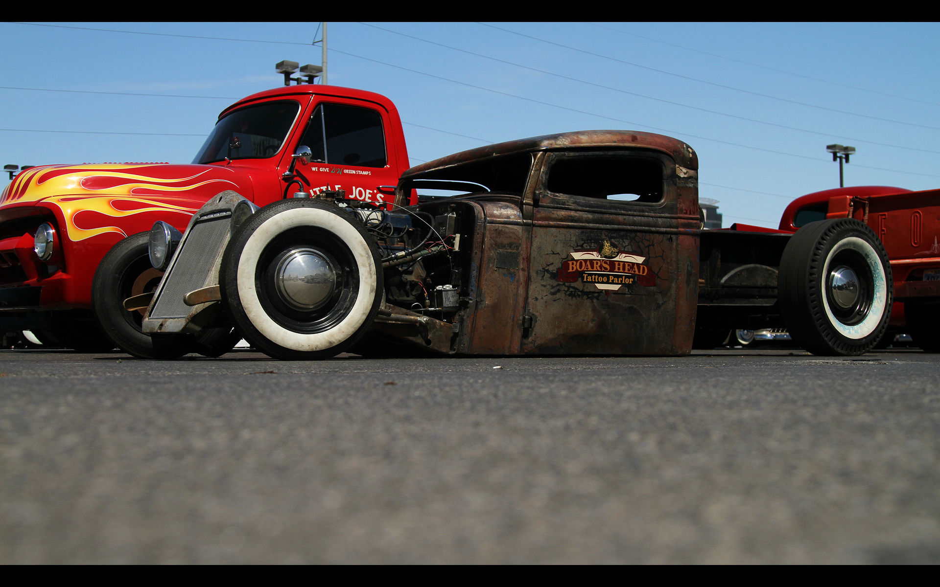 Hot Rod Engine Classic Car Rat Truck Flame Wallpaper