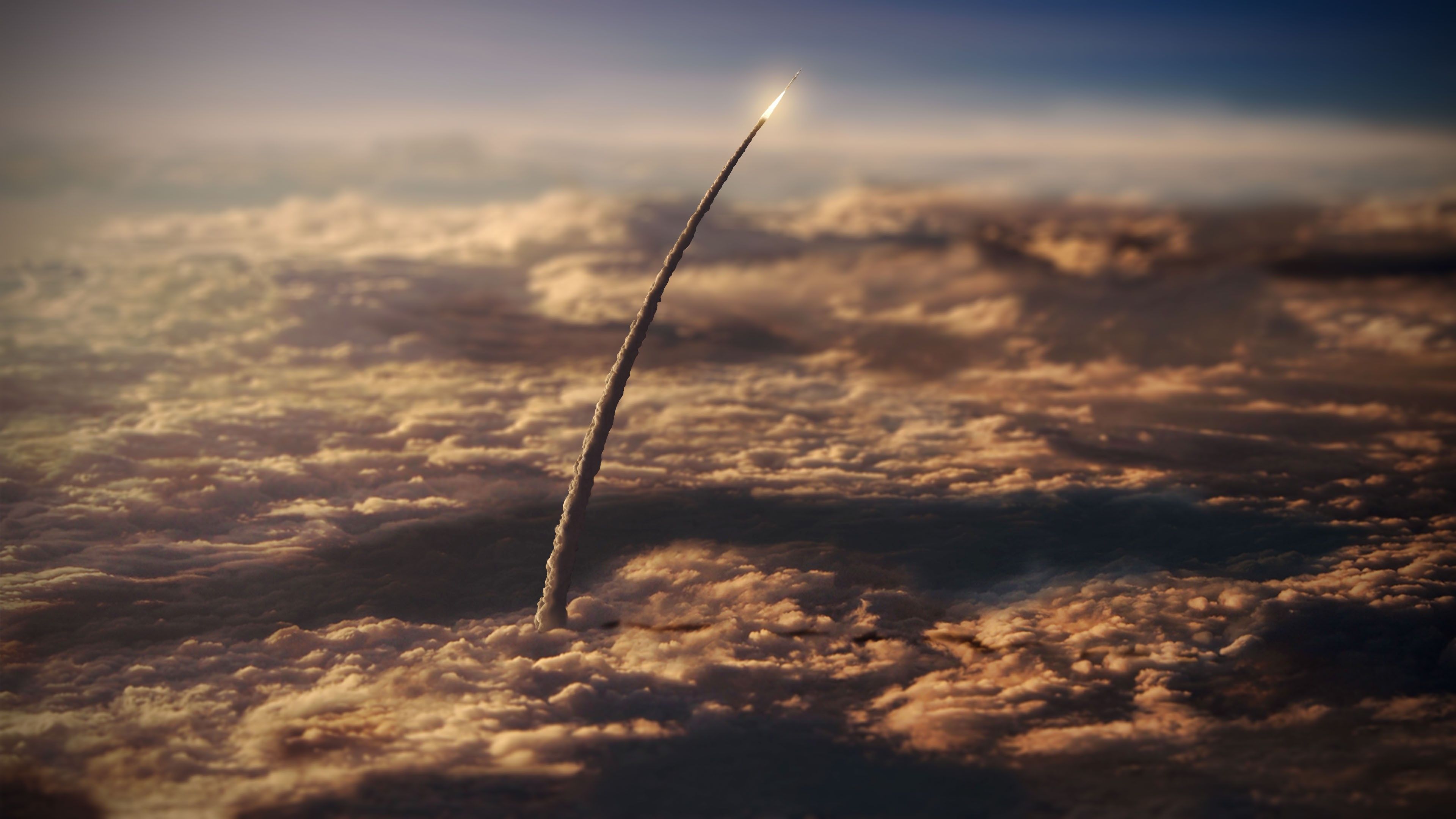 Space Nasa Tilt Shift Clouds Rocket Launch Smoke Wallpaper And