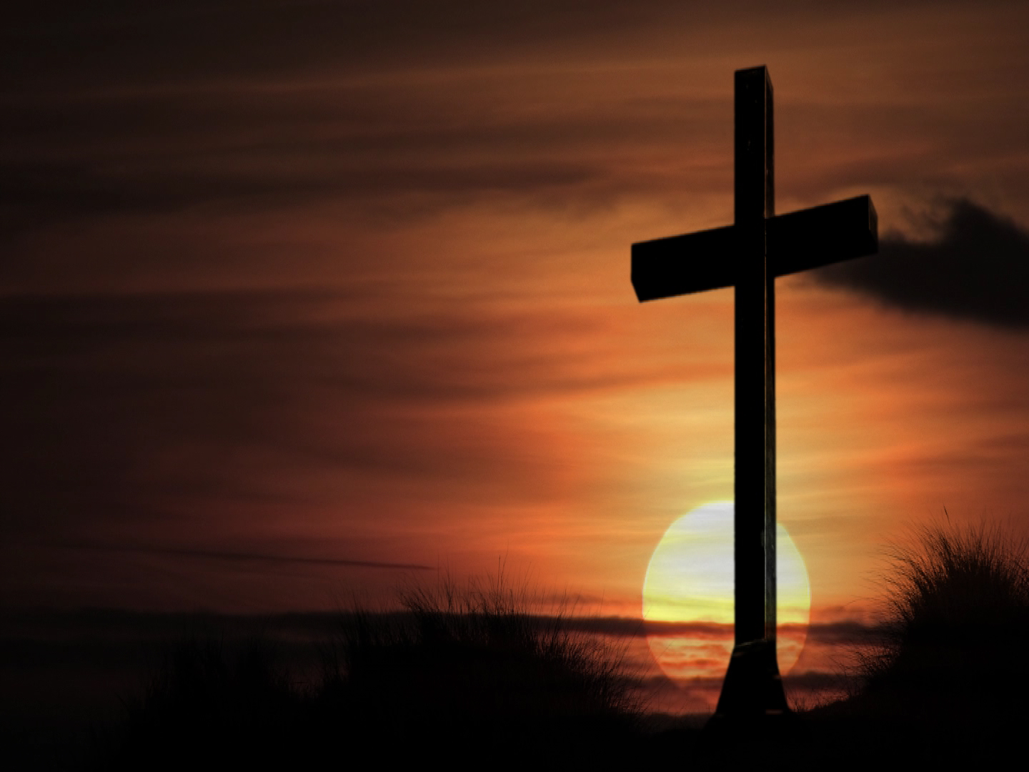 Christian Photography Cross On Sunset Wallpaper