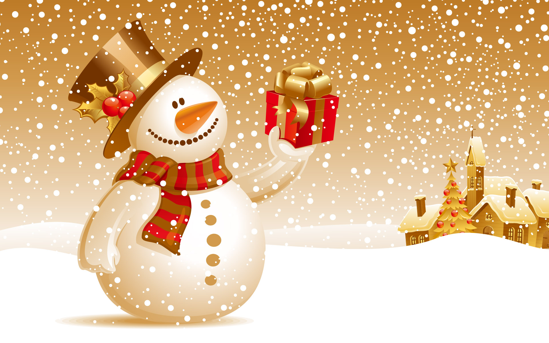 Snowman Christmas Gift Wallpapers HD Wallpapers