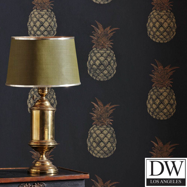 Pineapple Wallpaper Contemporary By Designer