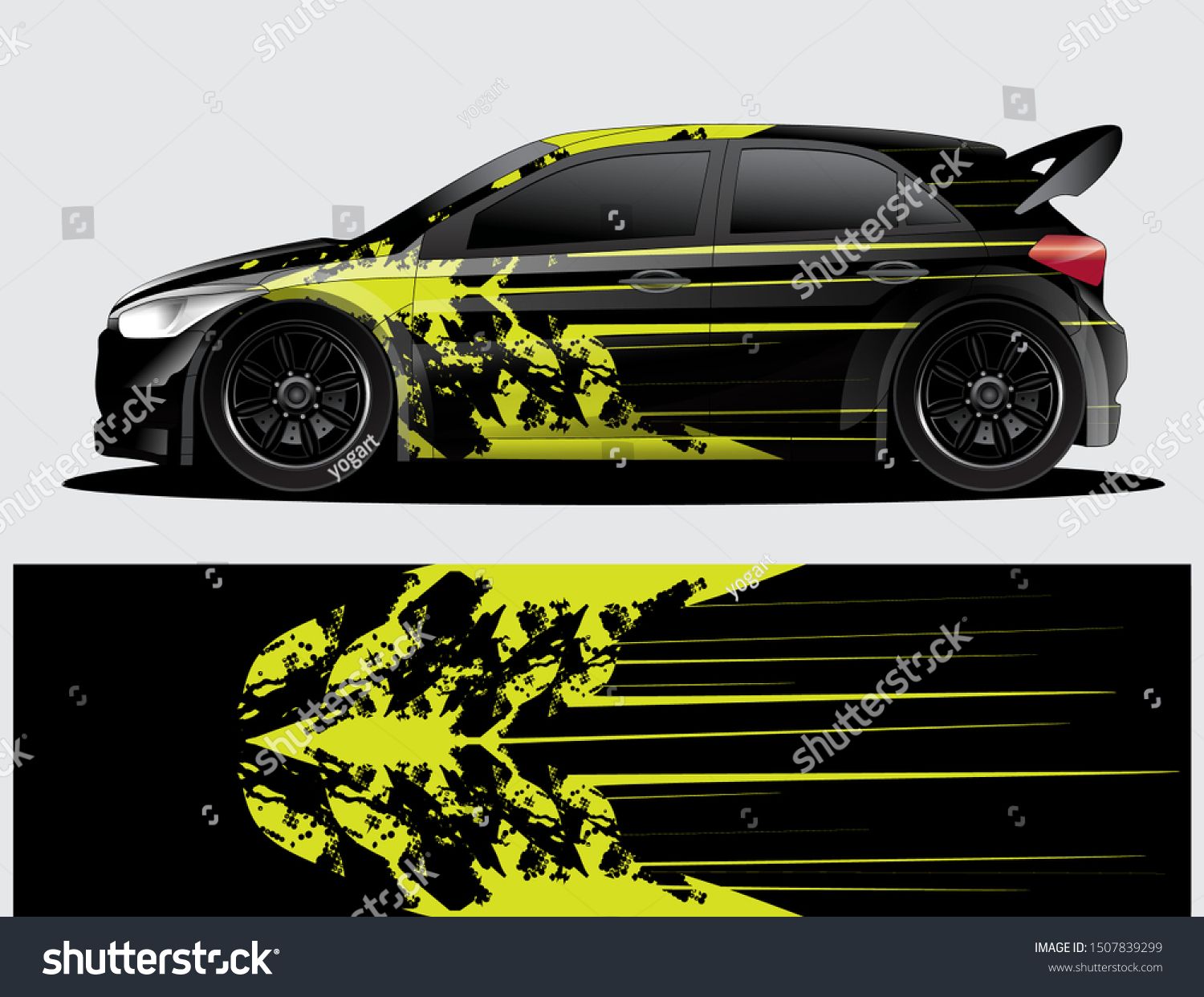 Rally Car Decal Graphic Wrap Vector Abstract Background Stiker