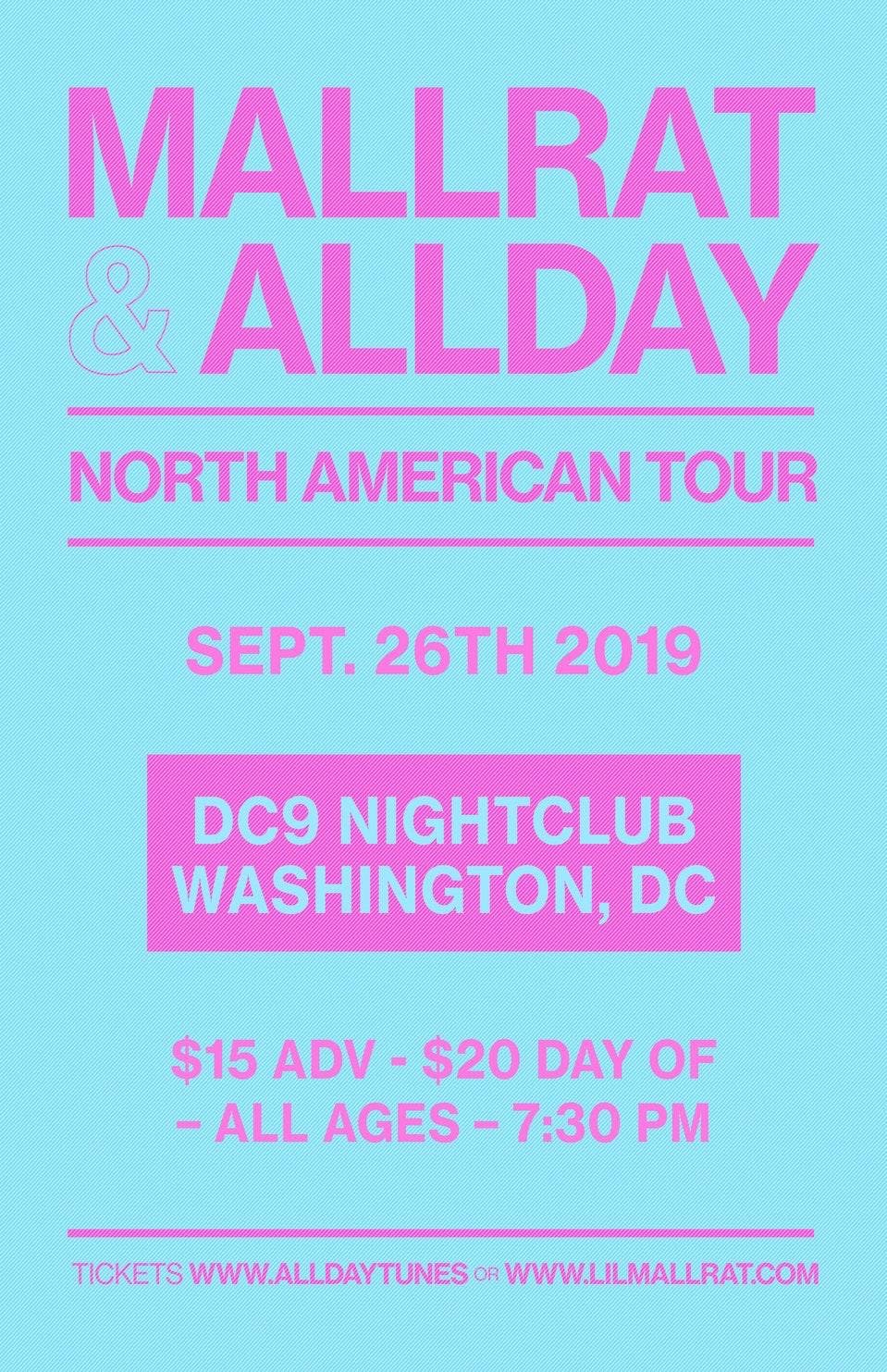 Allday And Mallrat Tickets Dc9 Nightclub Washington Dc