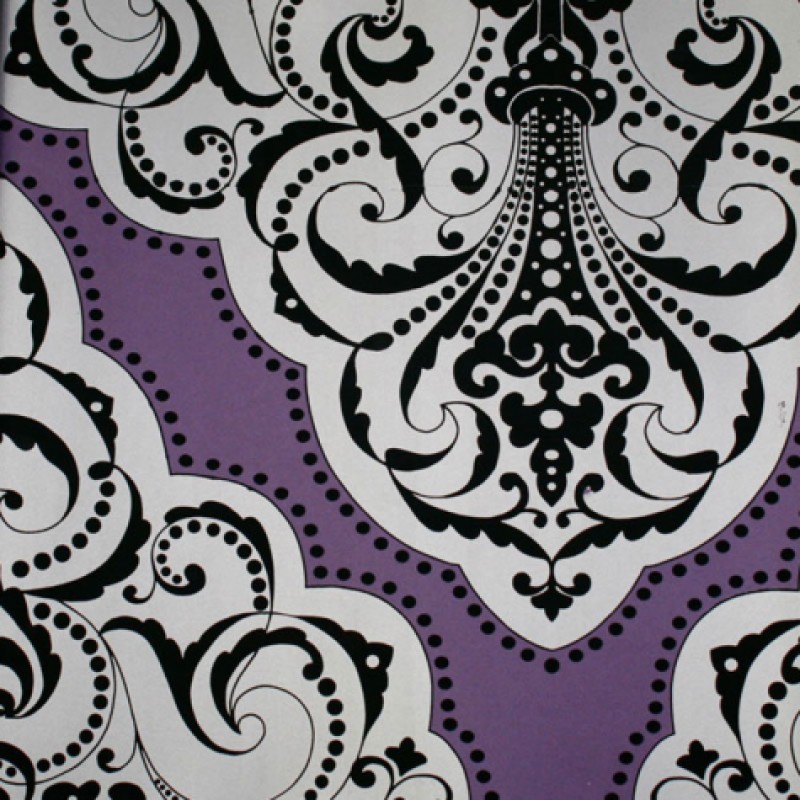 Mood Living Fiona Silver and Black on Purple Wallpaper 800x800