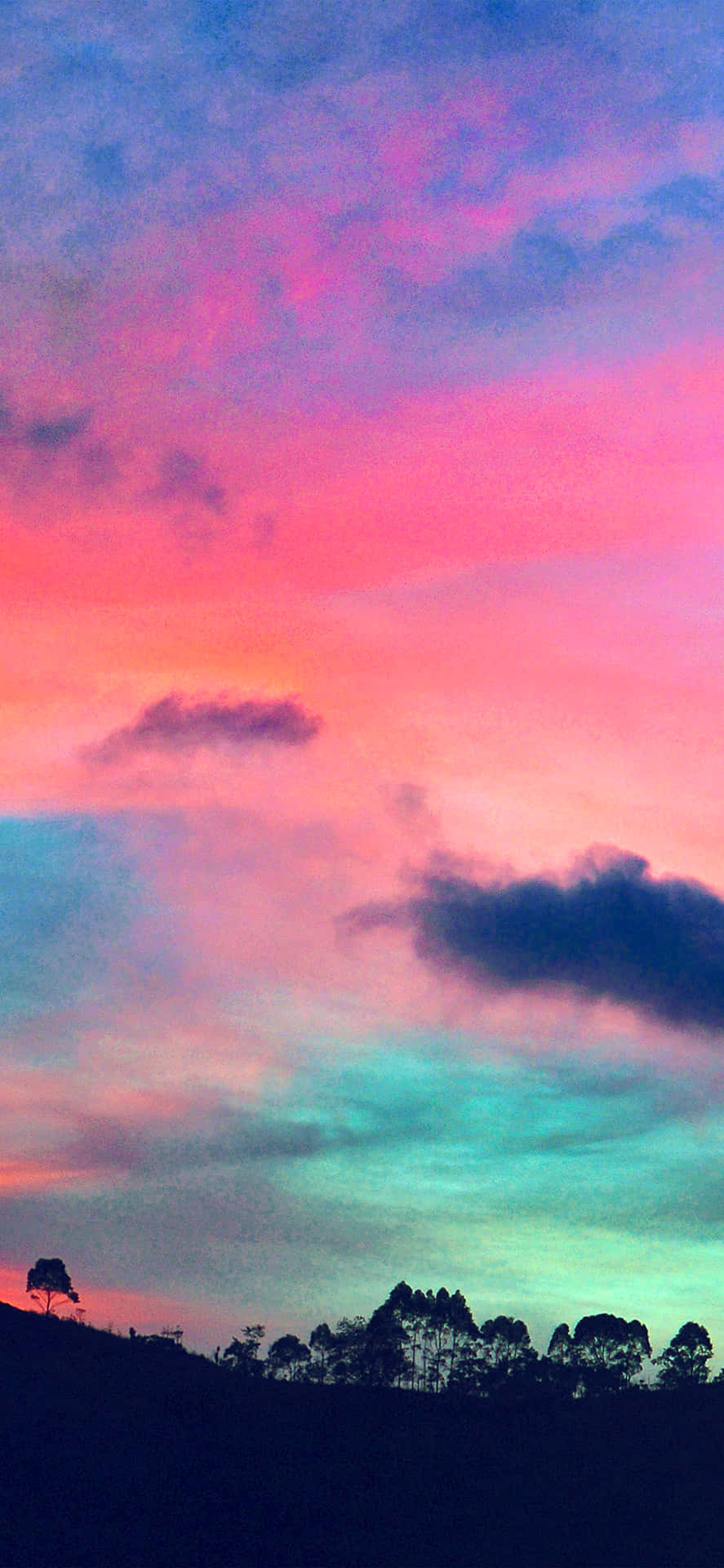 Pink And Blue Clouds Wallpaper