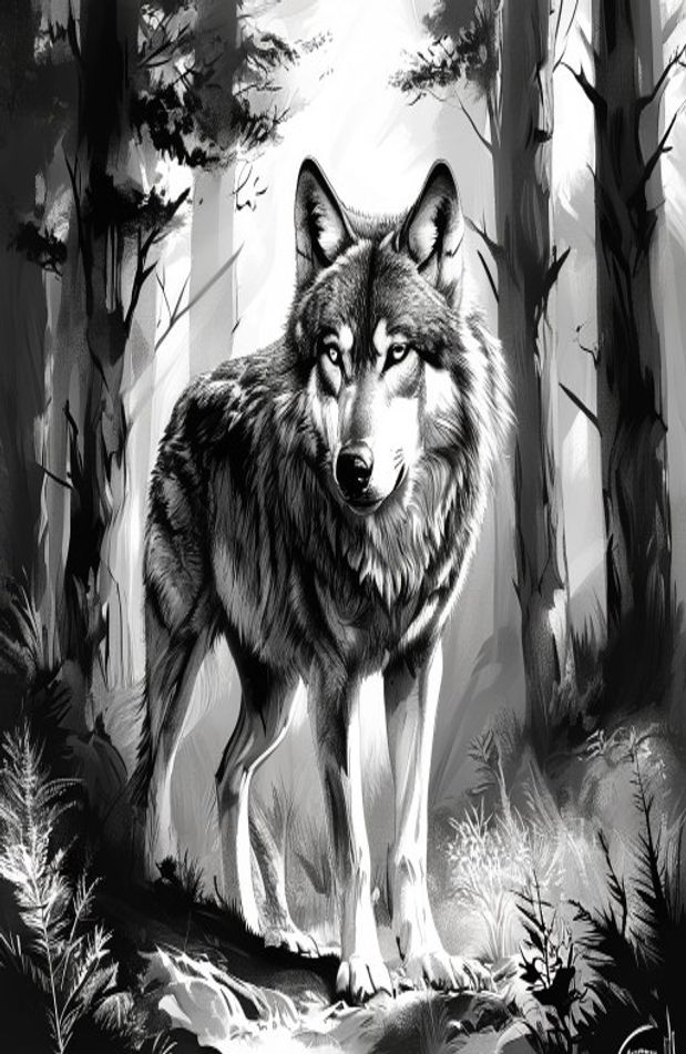 Black And White Wolf Wallpaper