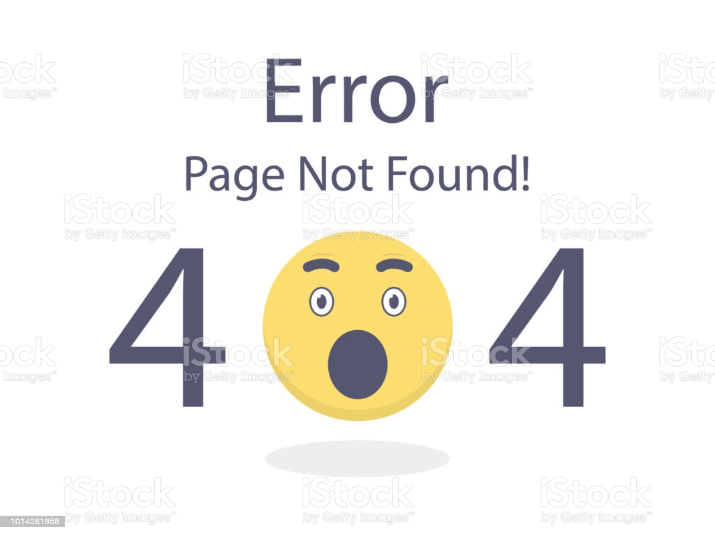 404 Error Page Not Found Wow Emoji Isolated In White Background 1024x768