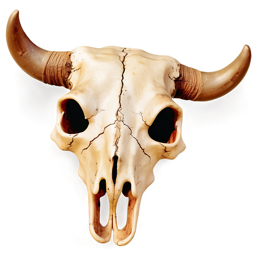 Bull Skull With Sunset Background Png Wallpaper