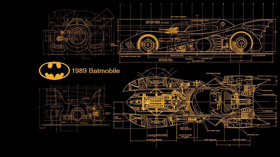 Batmobile Blueprints By Kharec84