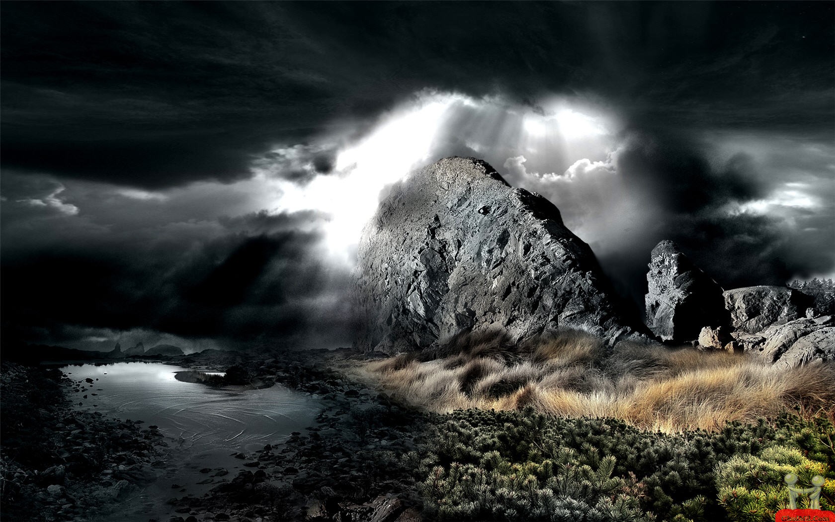 Superb 3d Stone Mountains Wallpaper HD