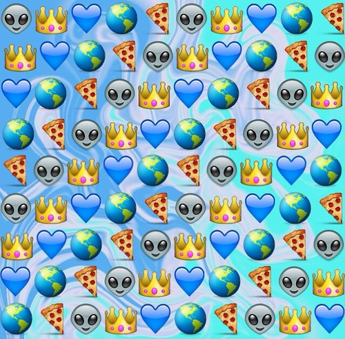 For This Image Include Pizza Alien Background Emoji And Emojis