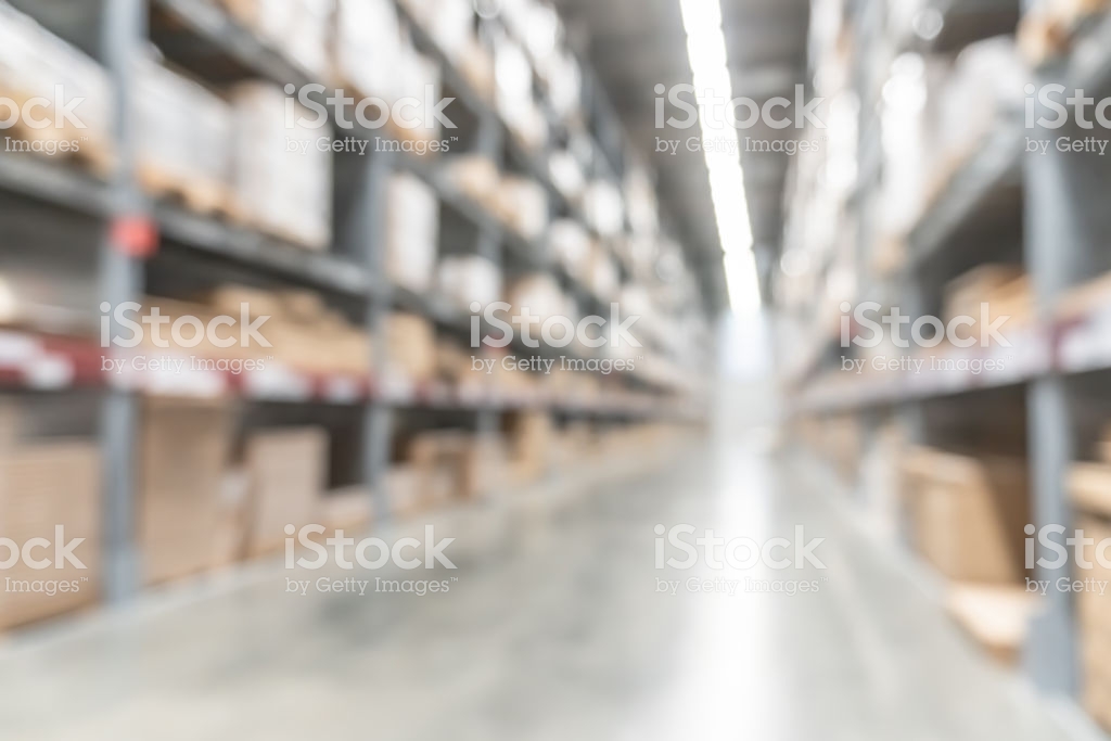 Warehouse Industry Blur Background With Logistic Wholesale