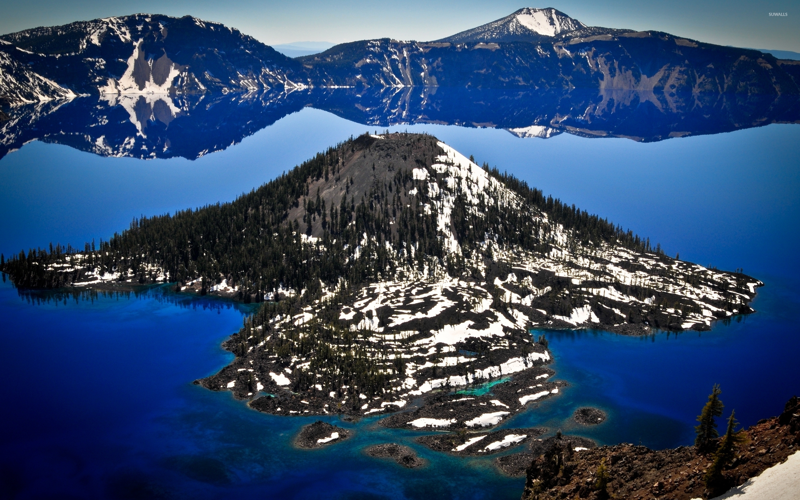 Wizard Island In Crater Lake Wallpaper Nature