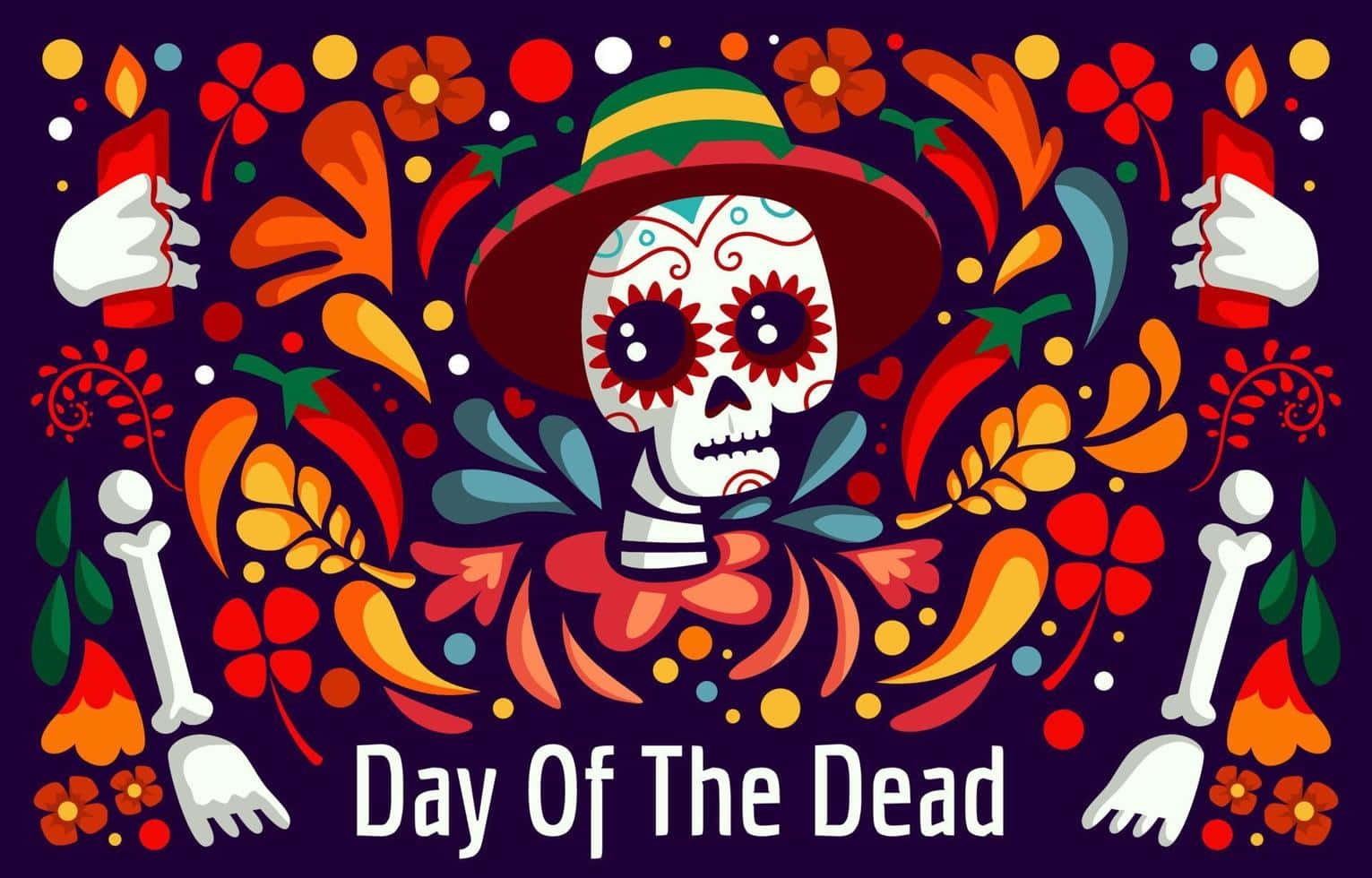 Dia De Los Muertos X Background Wallpaper