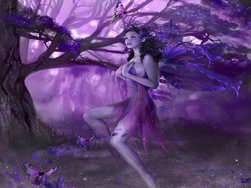 Earth Fairy In Purple Wallpaper