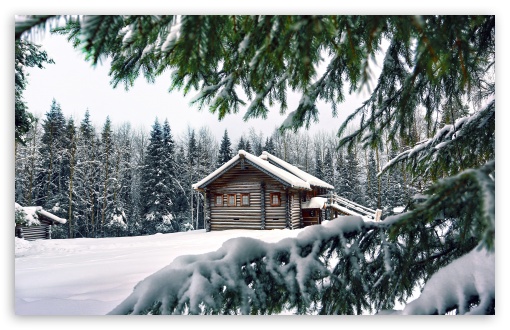 Mountain Retreat Winter HD Desktop Wallpaper Widescreen High