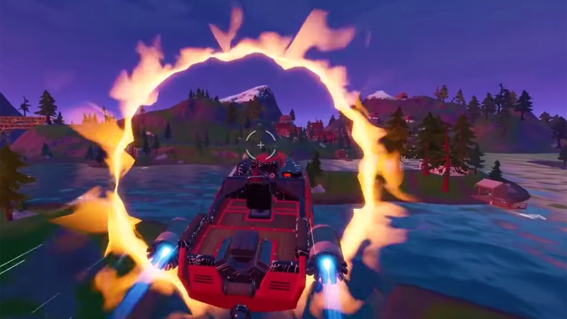 Fortnite Flaming Rings Locations Where To Jump A Motorboat On The