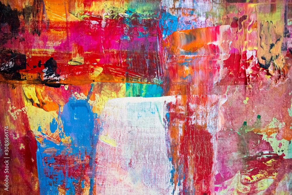 Painting Artistic Bright Color Oil Paint Texture Abstract Artwork