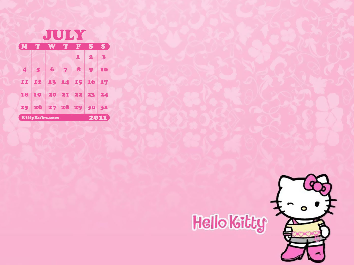 Hello Kitty July Desktop Calendar Wallpaper Kittyrulez