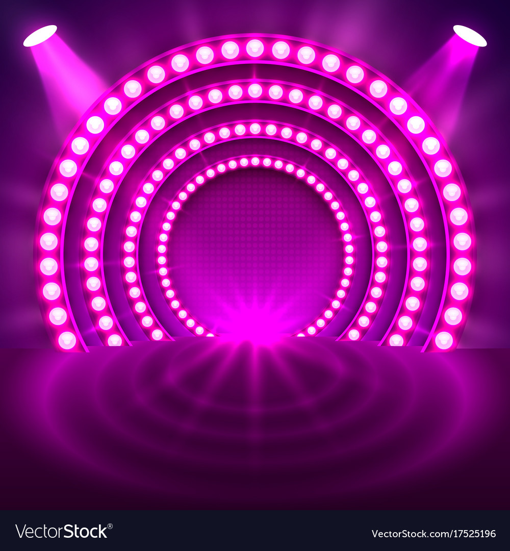 Show Light Podium Purple Background Royalty Vector