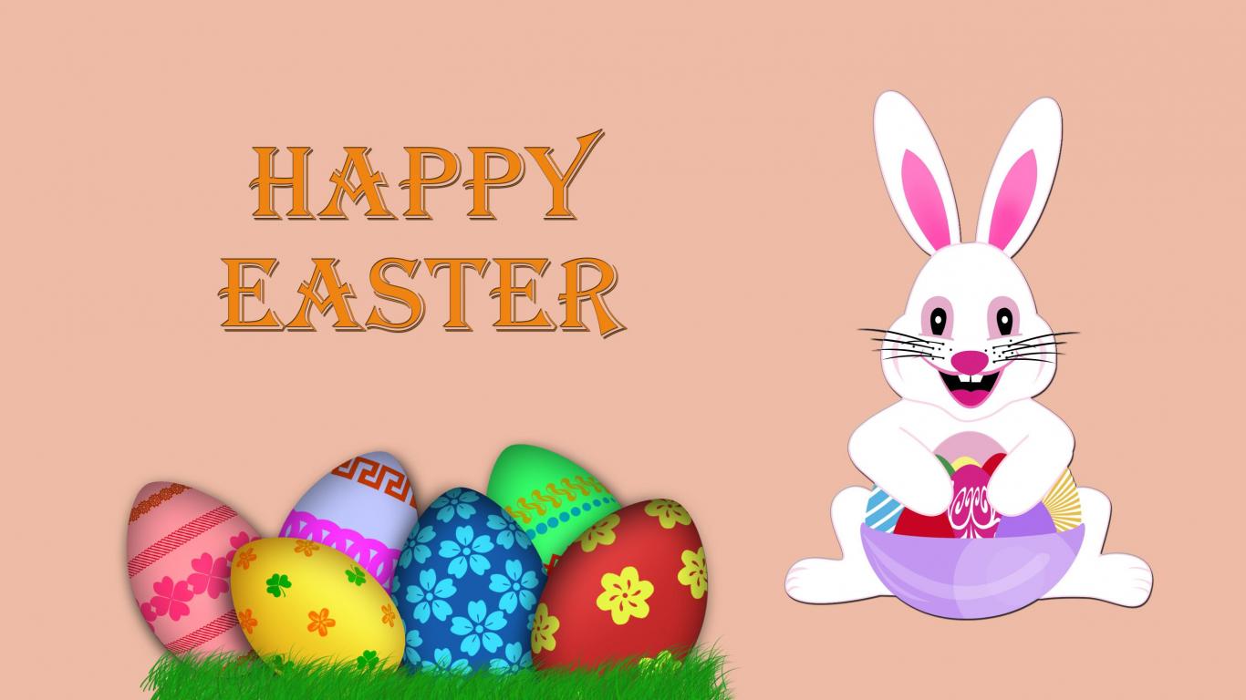 Easter Egg Happy Bunny Rabbit Holidays HD