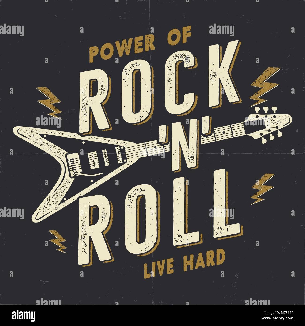 Vintage Hand Drawn Rock n Roll Poster Rock Music Poster Hard