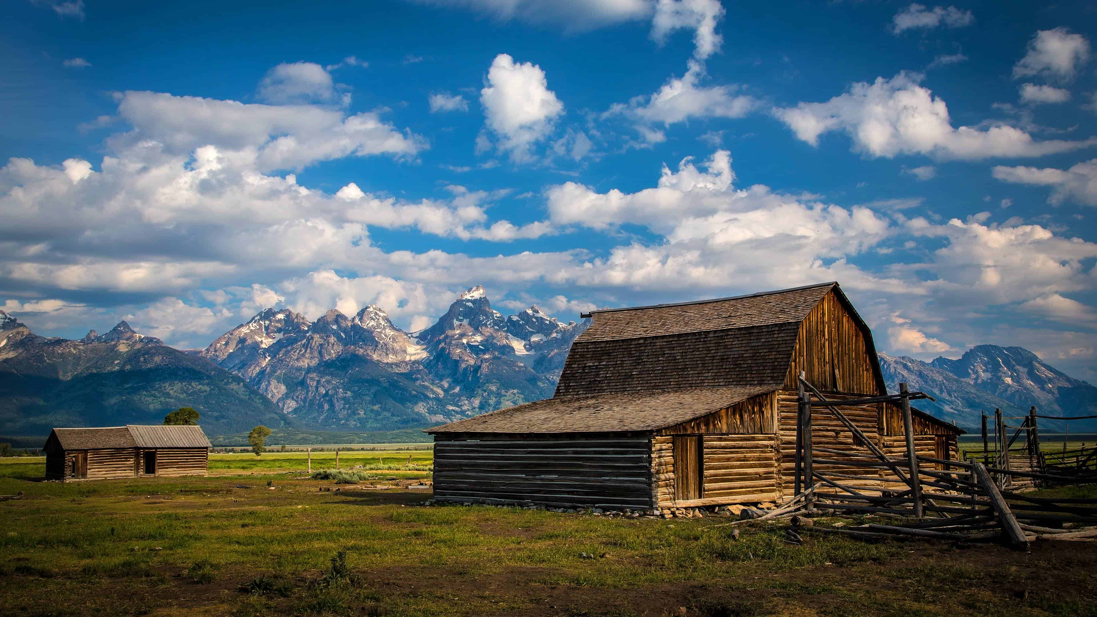 Wooden Barn Wyoming United States UHD 4k Wallpaper