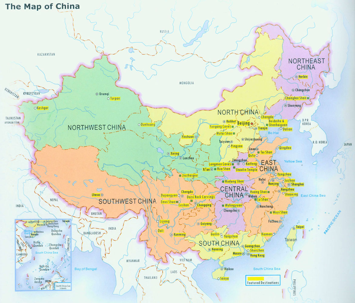 Physical Map Of China In Large Version Pixels