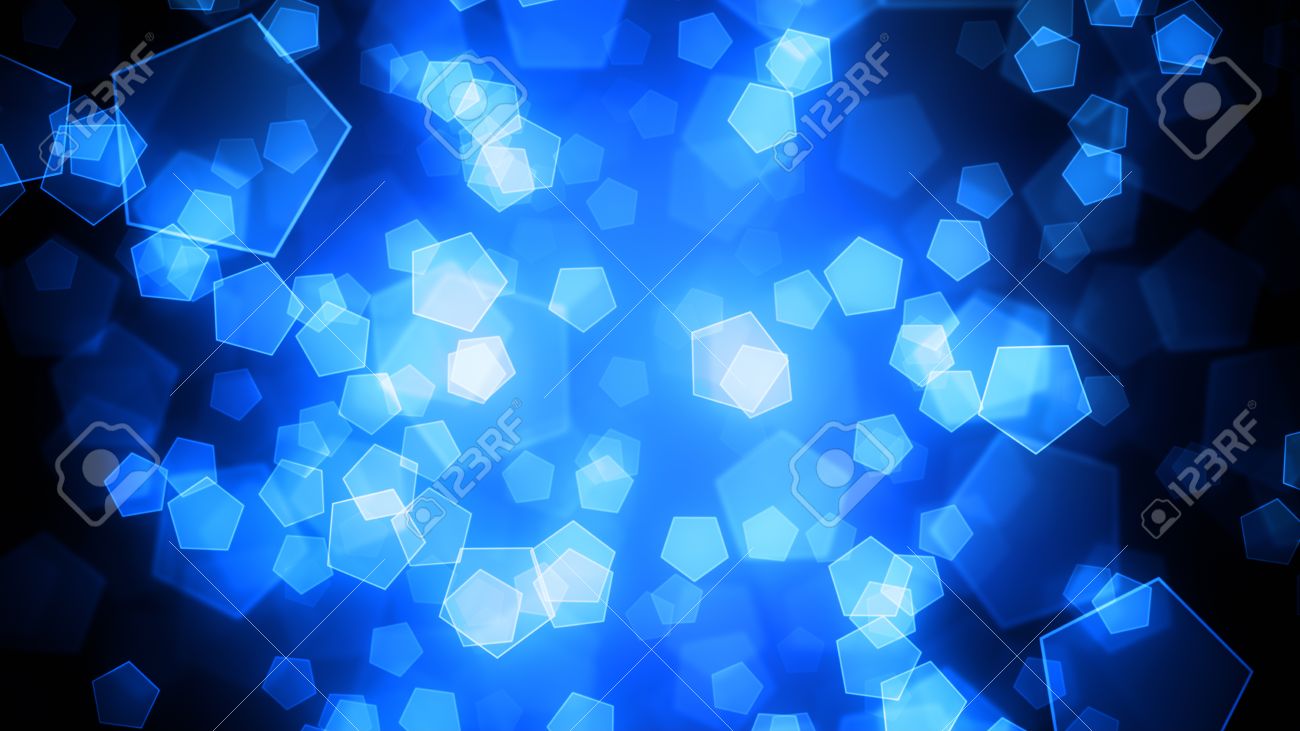 Bokeh Background With Pentagon Shapes And Abstract Particles