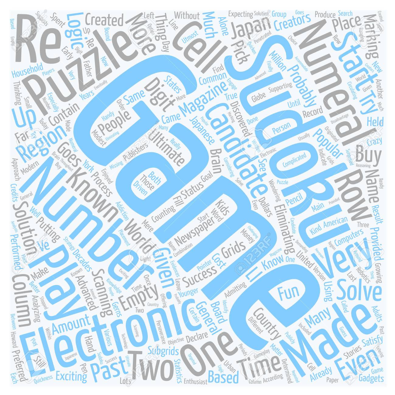 Free Download Sudoku Electronic Game Text Background Wordcloud Concept 