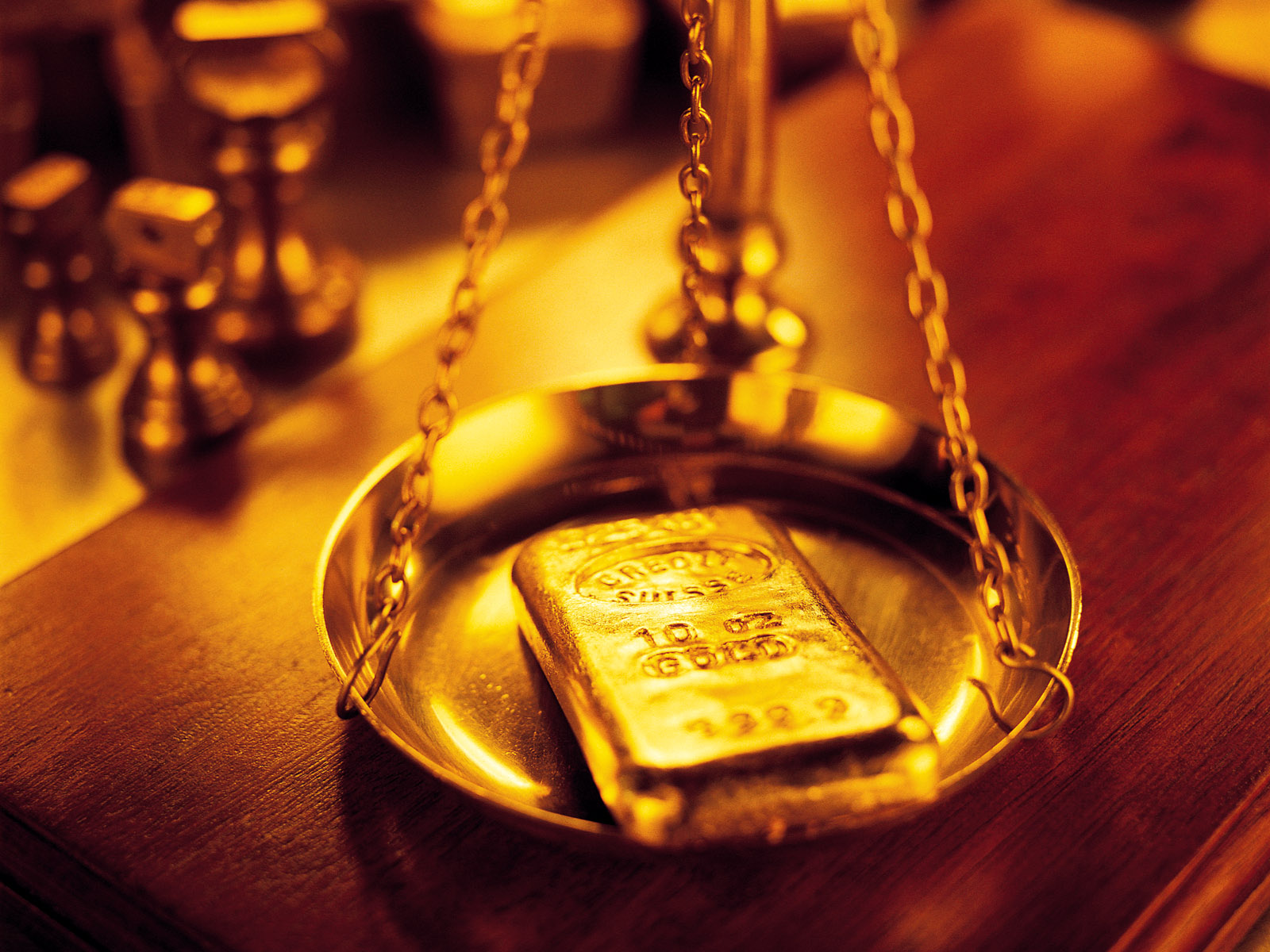 Gold Bullion On The Scales Wallpaper And Image