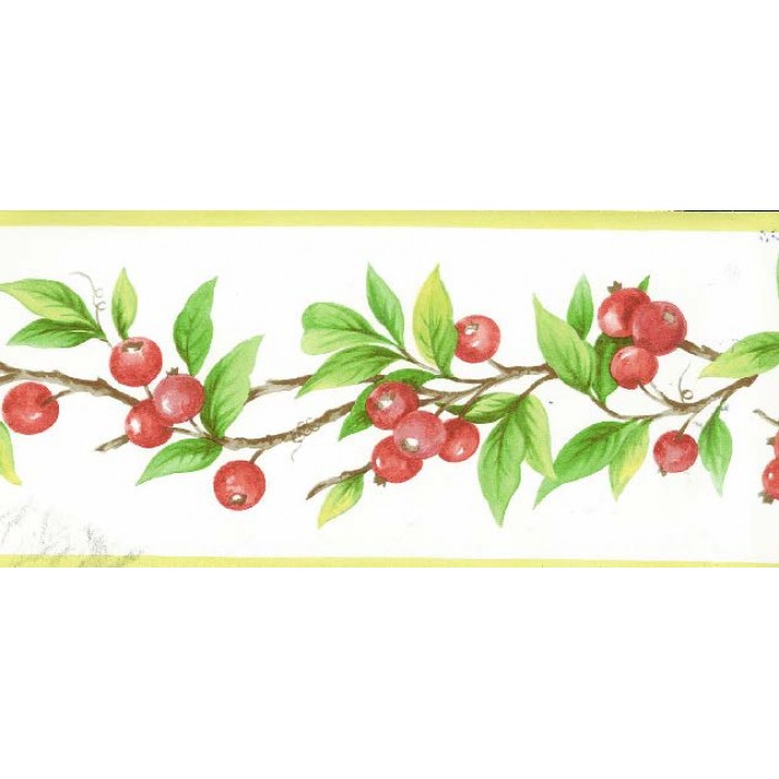 Red Berries Plant Wallpaper Border