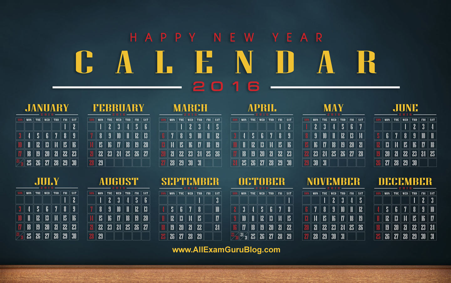 Year Calendar Wallpaper By Month