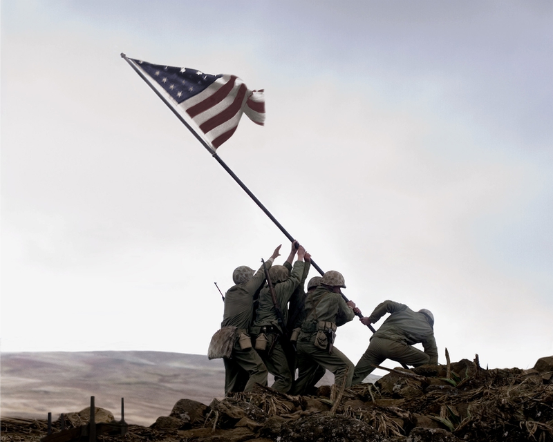 Iwo Jima Marines Flag Raising People Other HD Desktop Wallpaper
