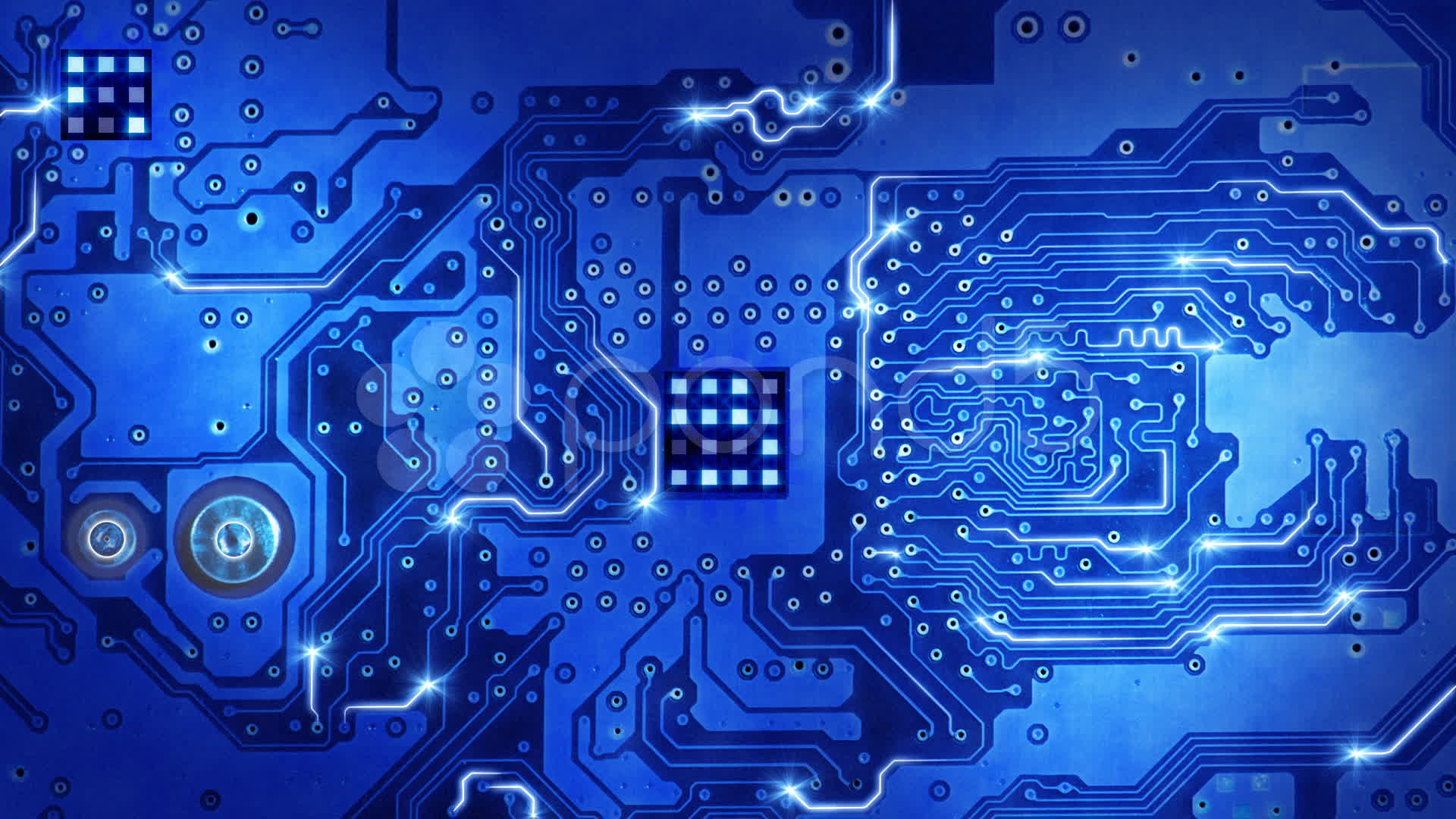 Computer Circuit Board Blue Loopable Background Stock Video 10772881