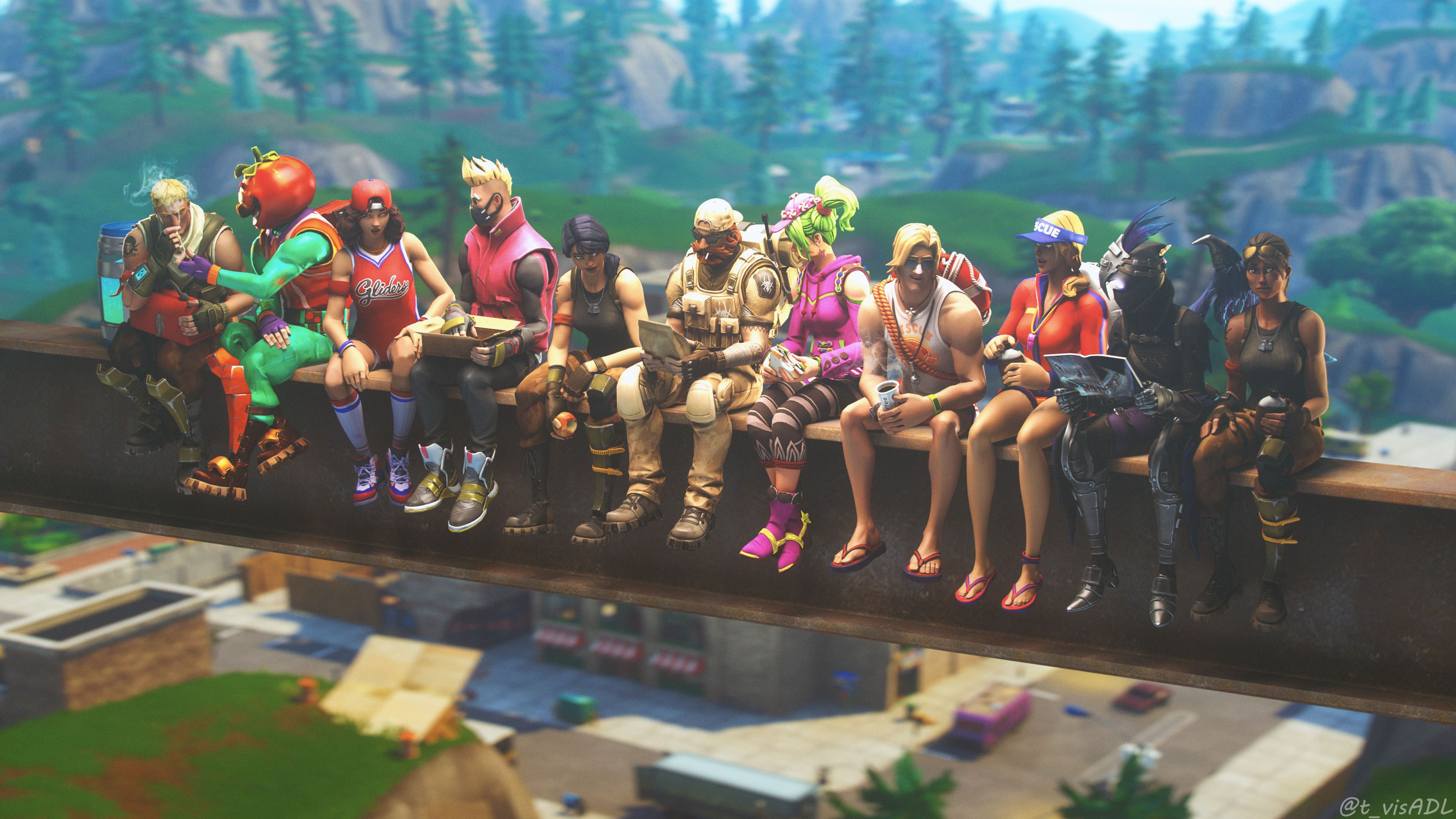 Lunch Atop Tilted Towers Fortnite In Epic Games