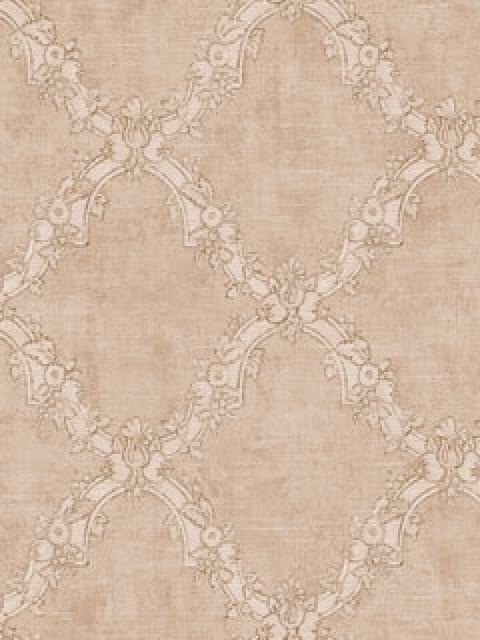 Agathius Lattice Wallpaper Brown Sample Traditional