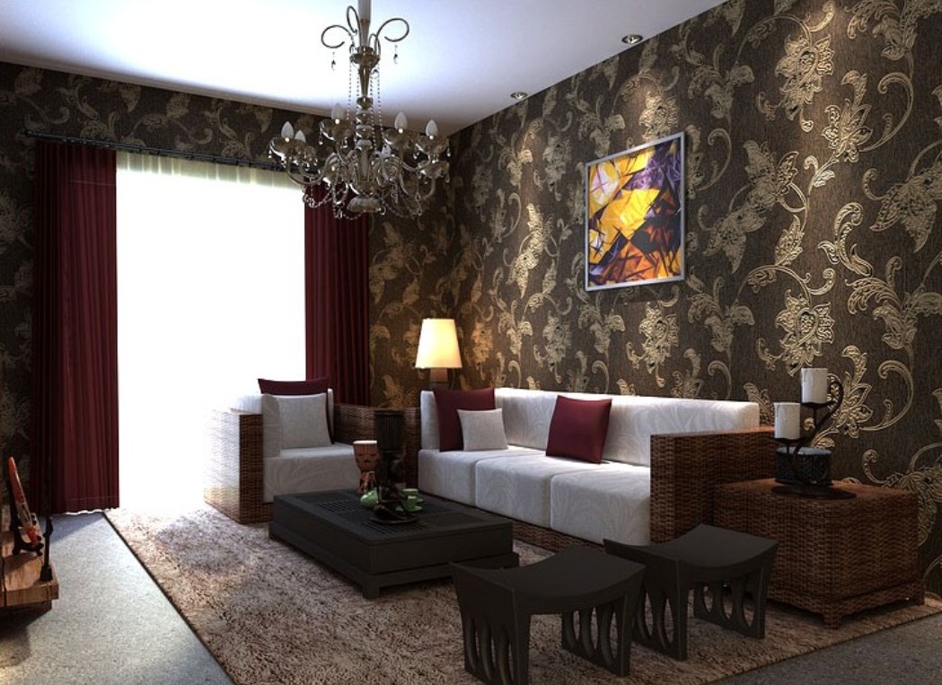 Elegant Striped Wallpaper For Living Room
