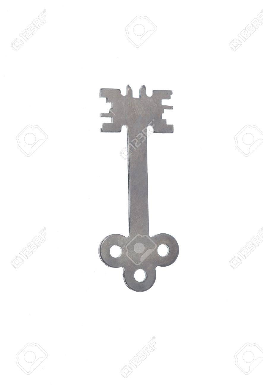 Unic Steel Modern Key On White Background Stock Photo Picture
