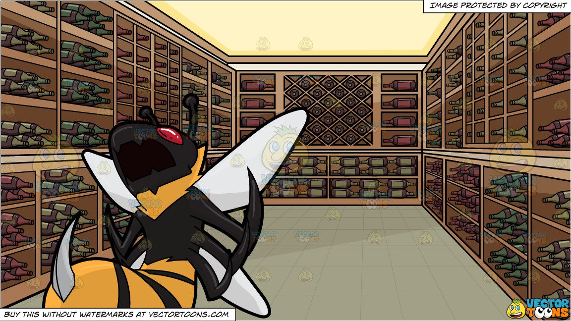 A Screaming Killer Bee And Wine Cellar Background Clipart