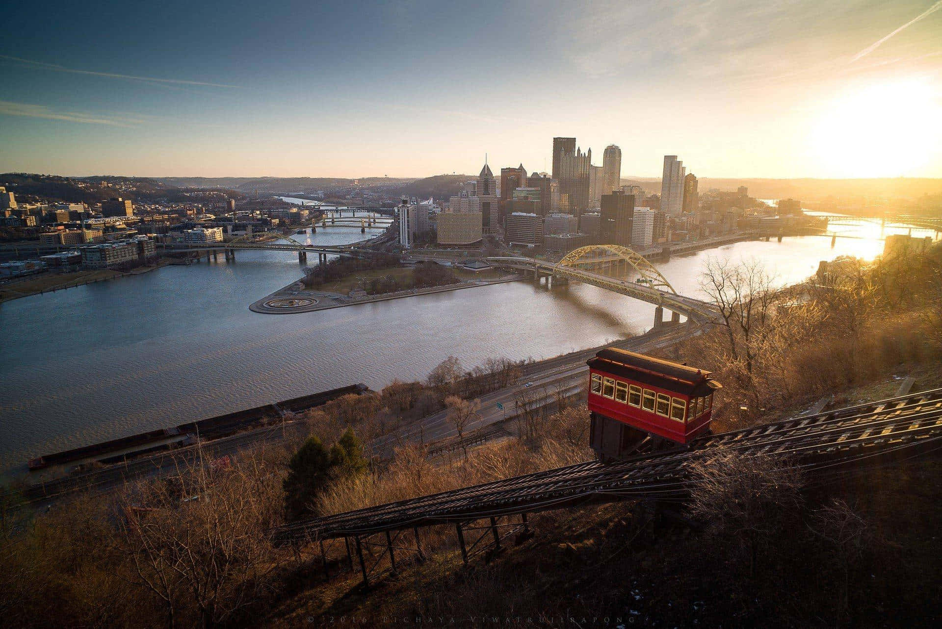 Morning Pittsburgh Skyline From Grand Overlook Wallpaper