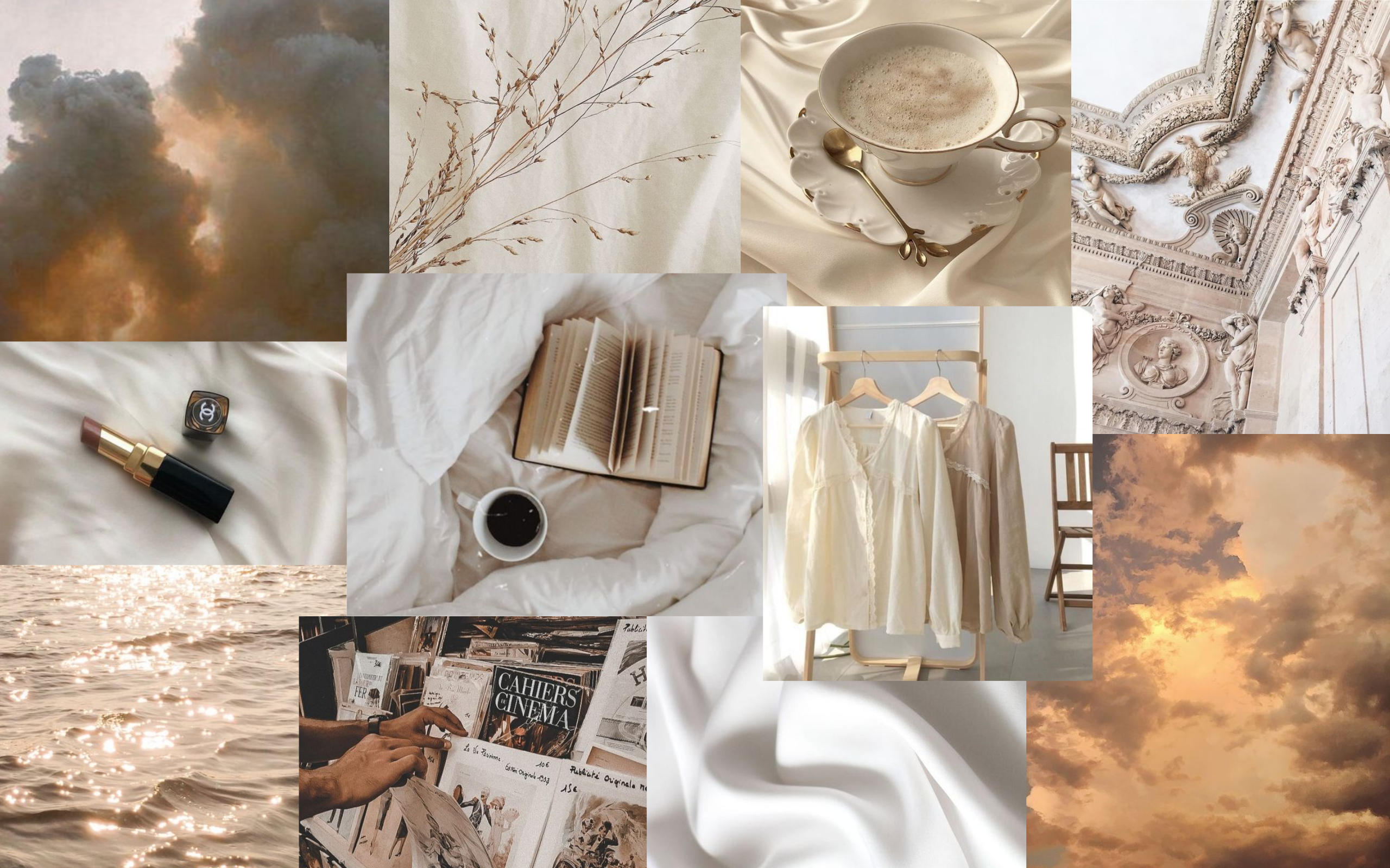 aesthetic beige collage  Papeis de parede