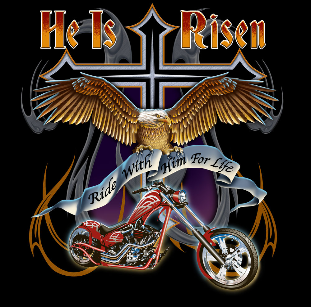 Old School Cross Christian Biker Short Sleeve T Shirt