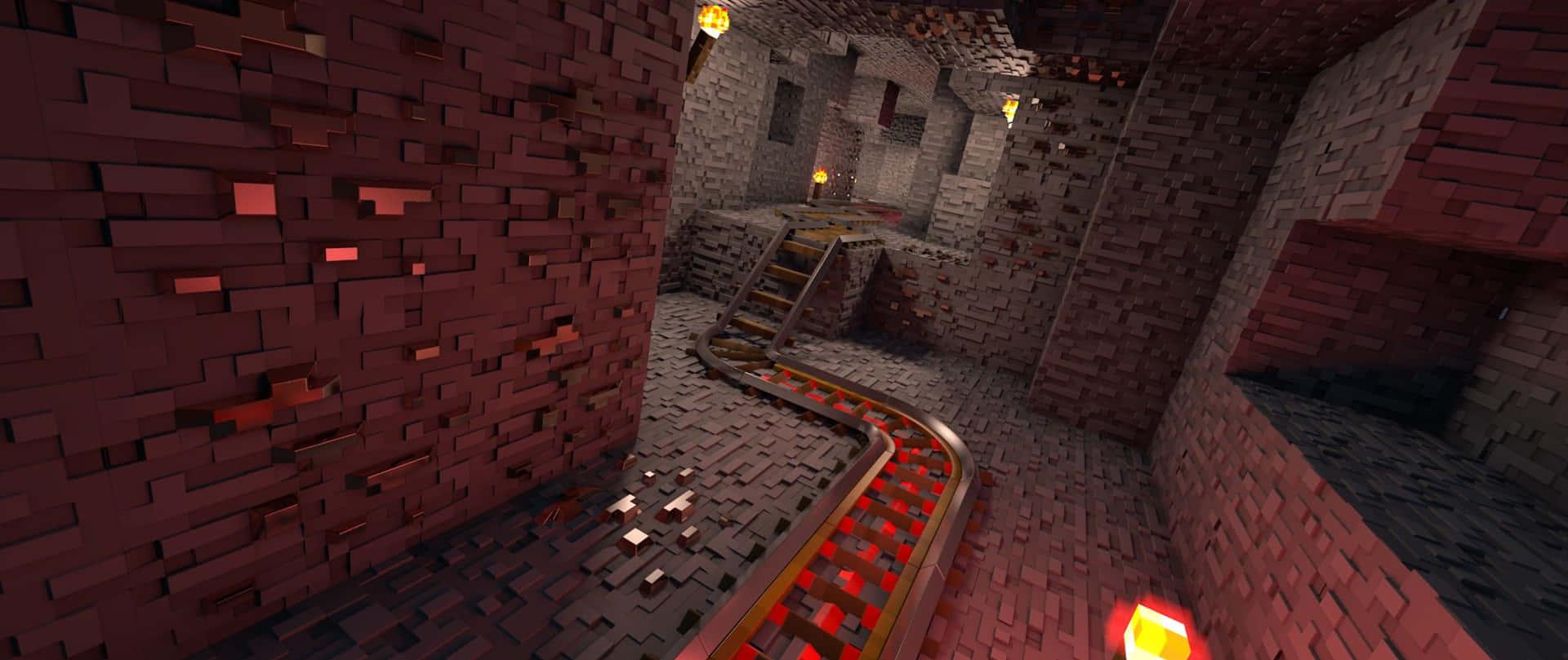 Download Minecraft Cave Ultra Wide Gaming Wallpaper