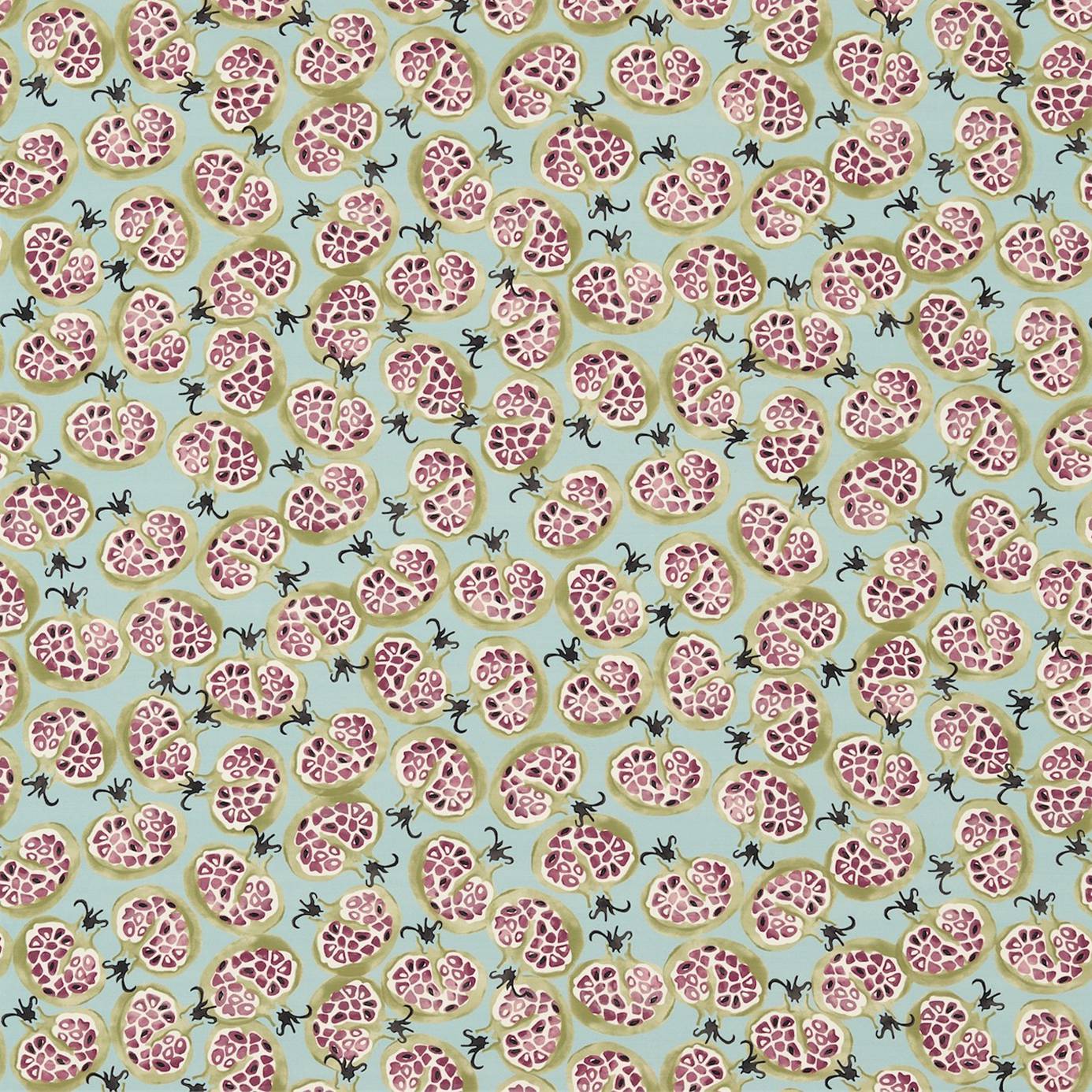 Fabrics Wallpaper Pomegranate Fabric Duck Egg Plum
