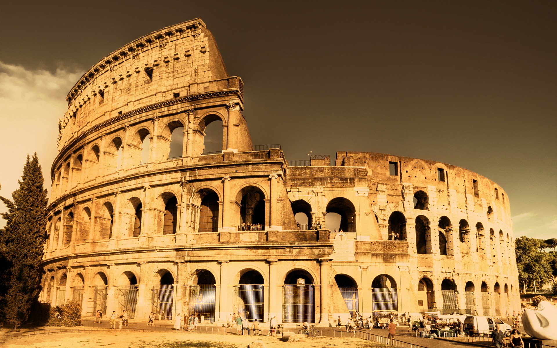 ruins cityscapes Europe Rome Italy Colosseum wallpaper background