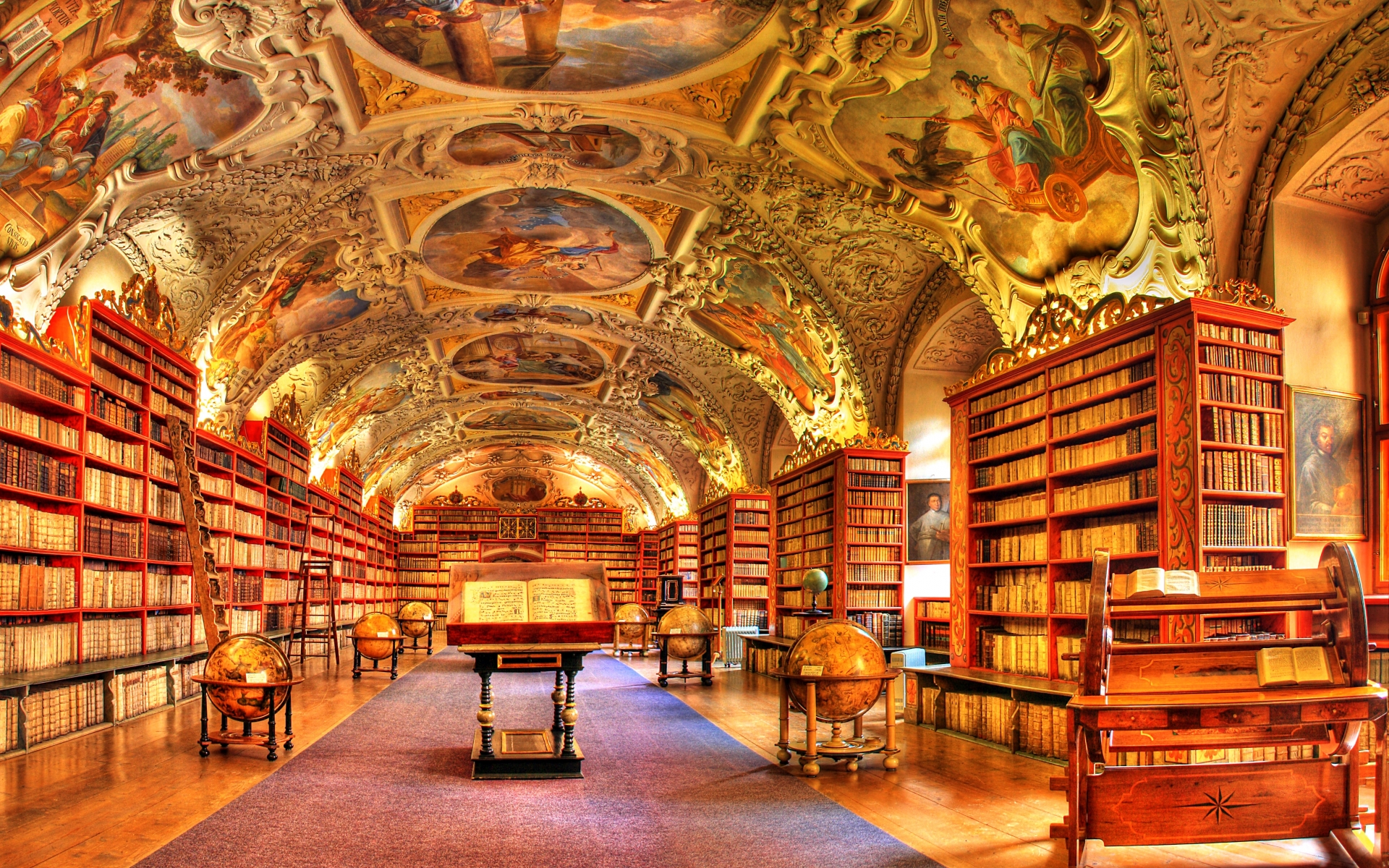 HDr Photography Library Books Interior Design Wallpaper Background