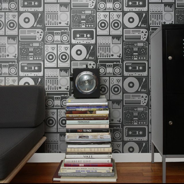 Analog Nights Wallpaper With Boombox Prints Re