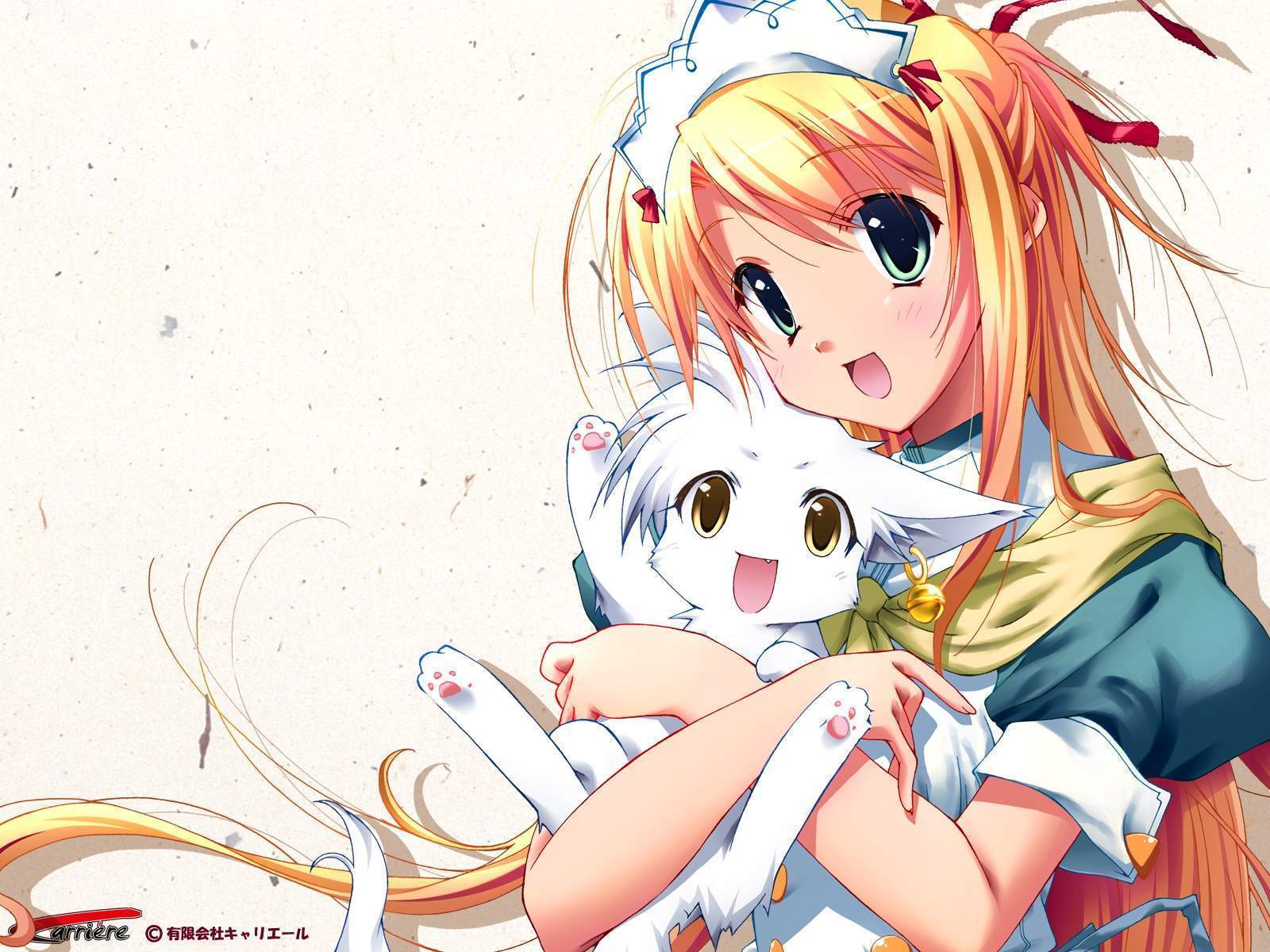 Anime Girl With Cat Kitten Star Light Wallpaper